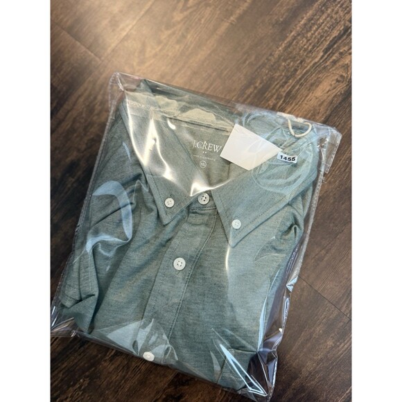 J. Crew Mens Performance Knit Oxford Long Sleeve Shirt CA915 Green XXL - Picture 10 of 10